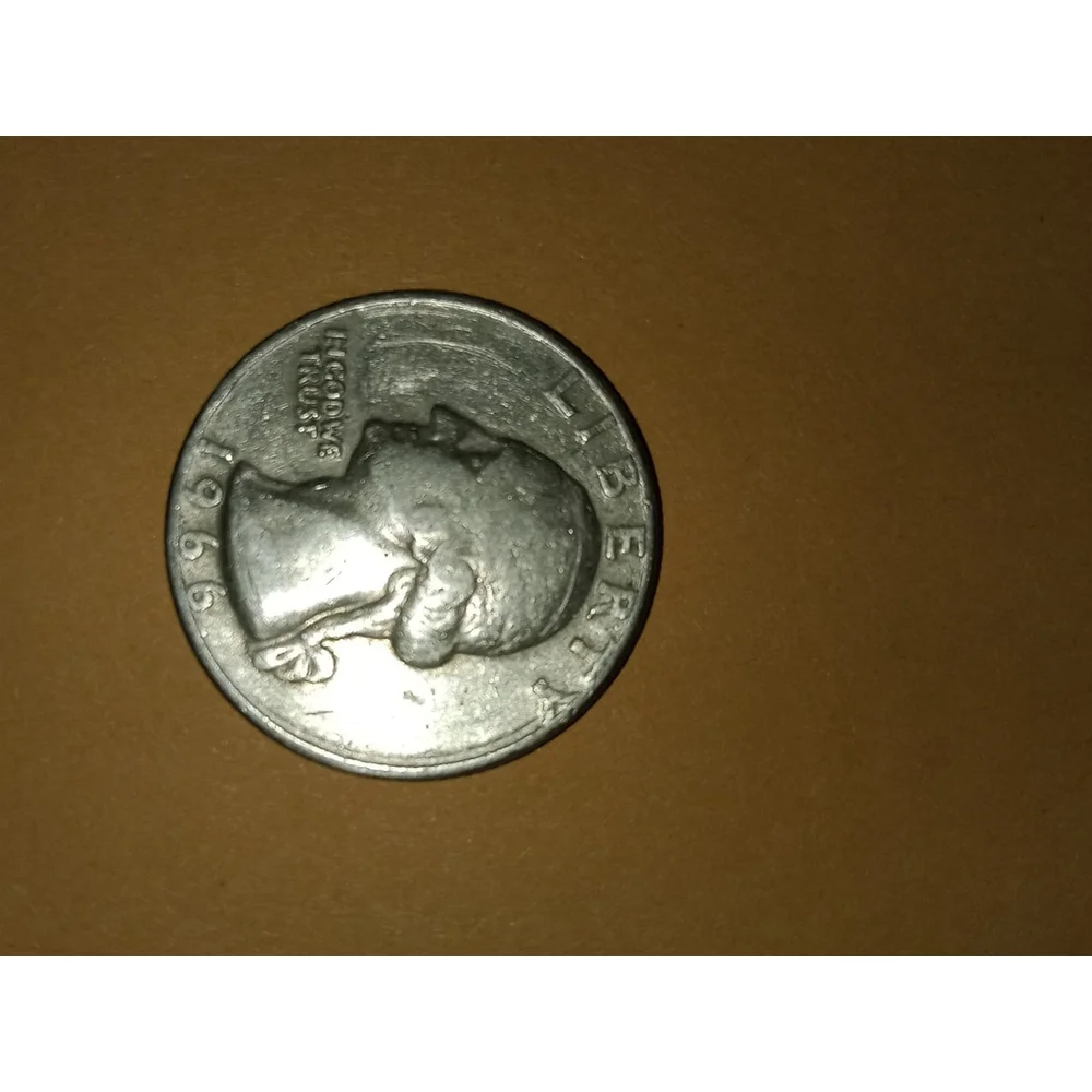 1966 QUARTER NO MINT MARK, MULTIPLE ERRORS - DOUBLE DYE- RIM ERROR ON FACE SID